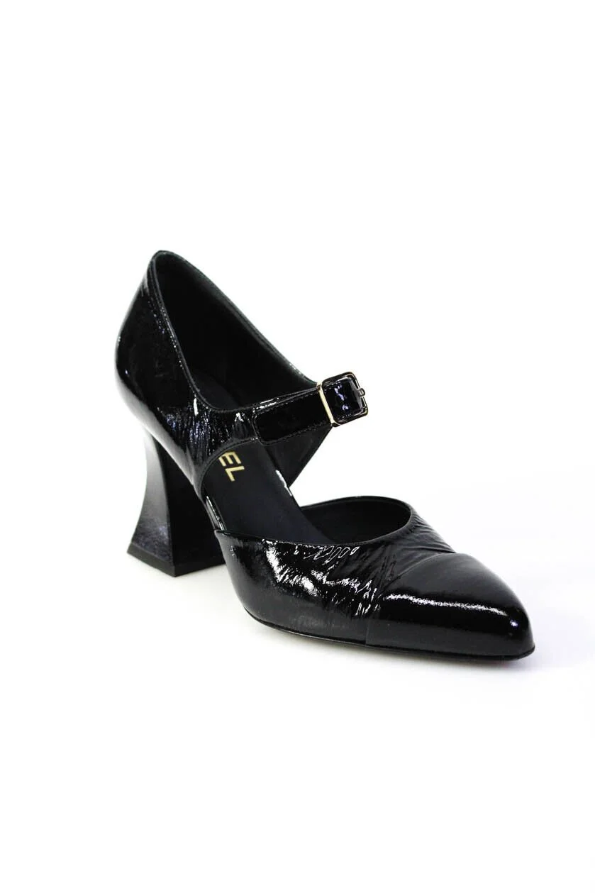 ビジョネアNo .44 「Toys Black」HERMES・CHANEL CHANEL Goatskin Grosgrain Cap Toe Mary Jane Pumps 39.5 Black
